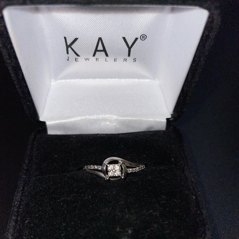 Silver and Diamond Promise Ring